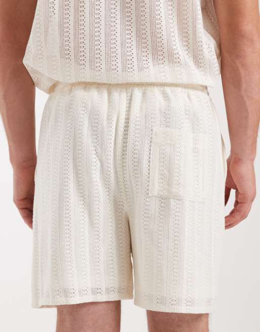 New Look crochet shorts in cream (part of a set), 4 of 5