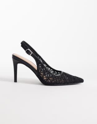  crochet slingback heeled shoe 