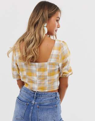 new look yellow crop top