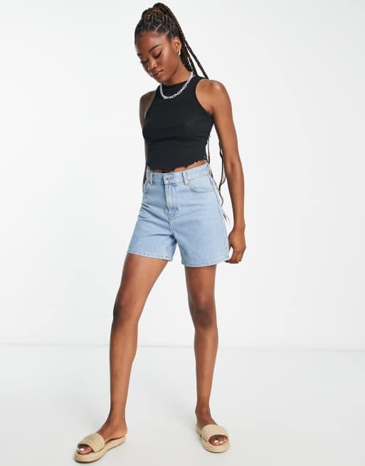 New Look - Crop top dos nageur à ourlet ondulé - Noir, 4 de 4