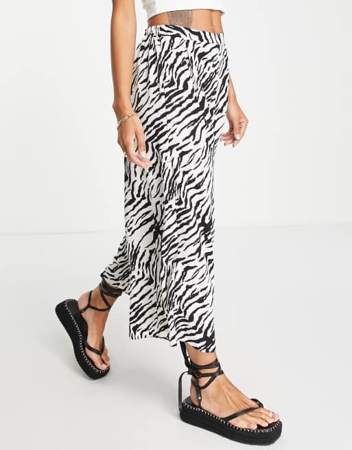 New Look - Cropped broek met wijde pijpen en zebraprint, 4 van 4