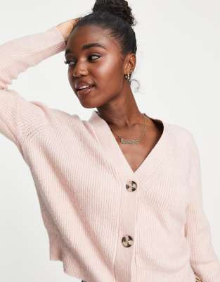 New Look Cropped Cardigan In Light Pink