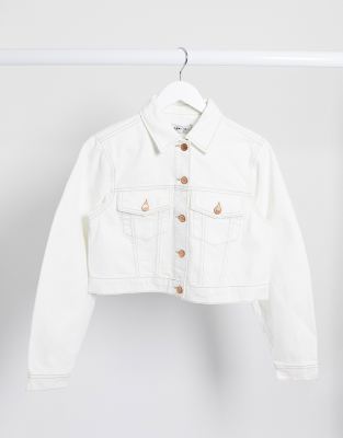 white denim jacket new look