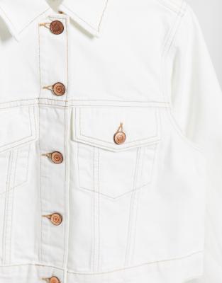 white denim jacket new look