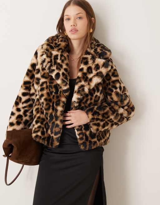 Leopard print fur coat new look hot sale