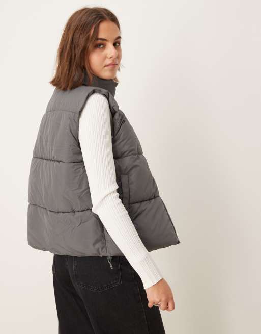 Gilet Long Femme Rayé Pêche/Gris New Look Taille 10 UK - Occasion Très Bon État