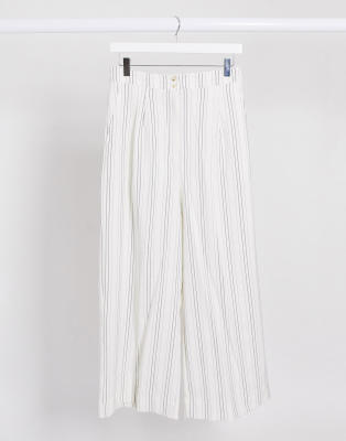 new look black and white striped trousers