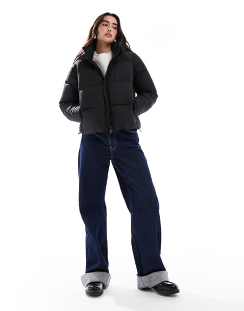 New Look cropped puffer coat in black - view 1