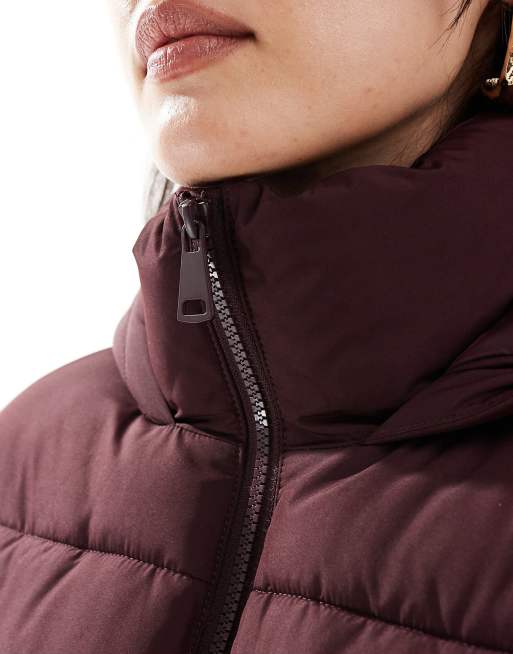 New Look – Cropped Puffer-Mantel in Burgunderrot, 3 von 4
