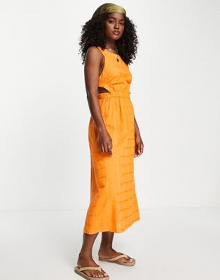 New Look cross back detail midi dress in orange - ASOS Price Checker