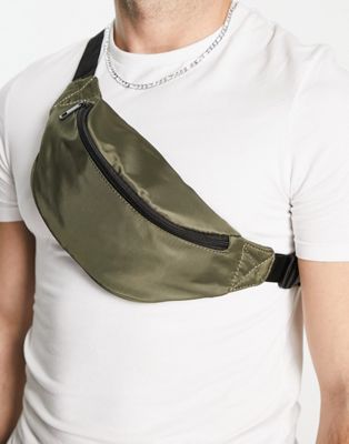 New Look cross body bum bag in khaki
