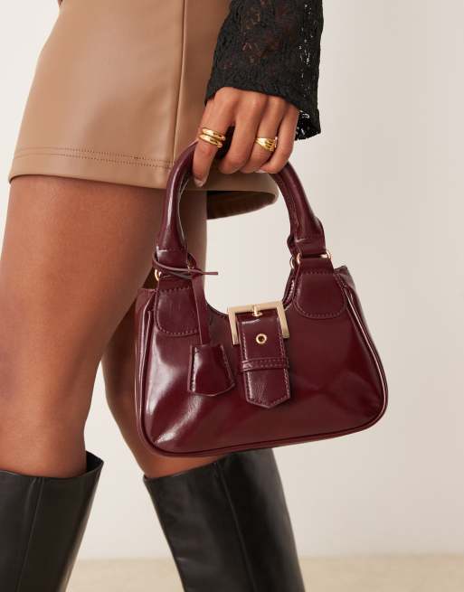 New Look cross body grab bag in burgundy ASOS
