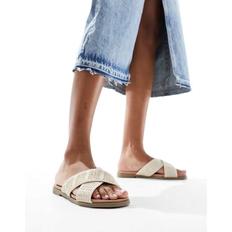 New look white flat on sale sandals