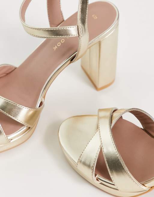 New look gold on sale sandals