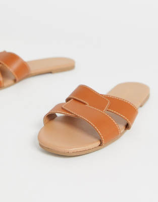 new look tan sliders