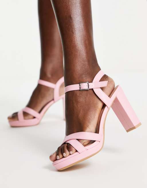 New look cross strap heeled sandal cheap