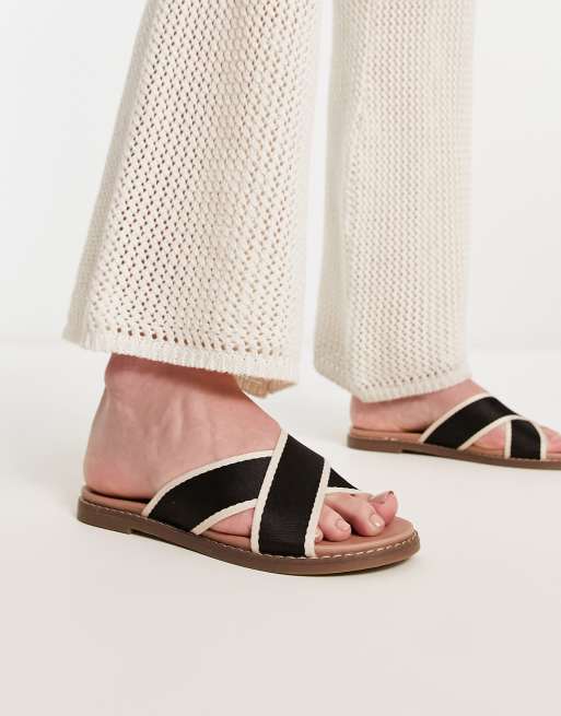 Black and white sandals new look store