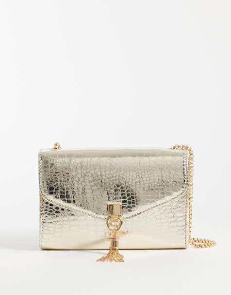 New Look crossbody bag in gold croc - view 1