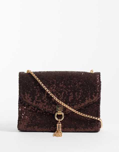 New Look crossbody-taske med pailletter i brun - view 1