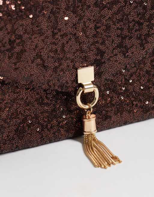 New Look crossbody-taske med pailletter i brun, 3 af 4