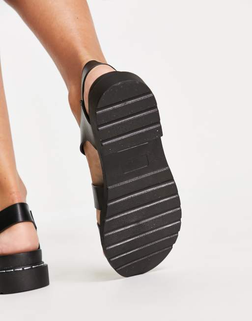 New look 2024 black sandals flat