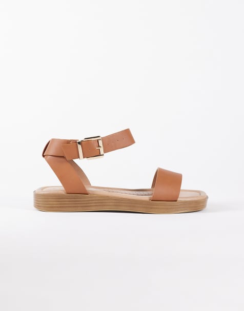 New Look crossover strap sandals in tan - view 1