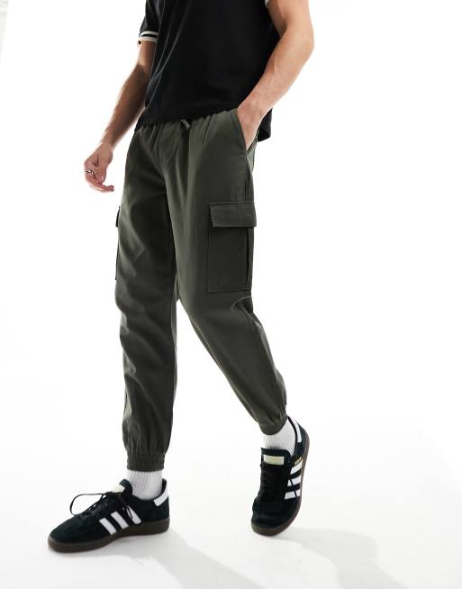 New Look cuffed cargo pant in khaki