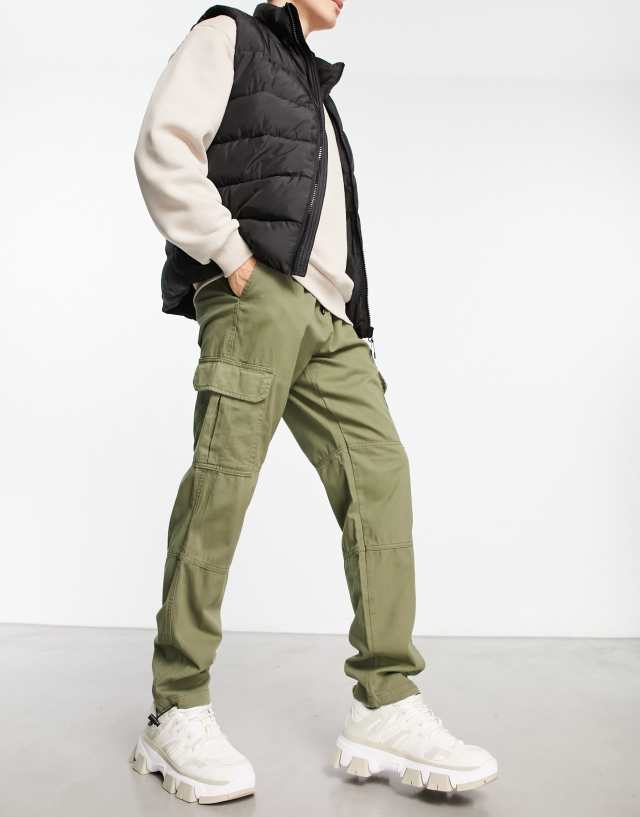 New Look cuffed cargo pants in khaki