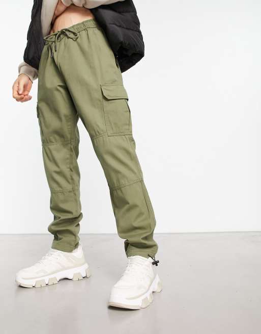 New Look cuffed cargo pants in khaki