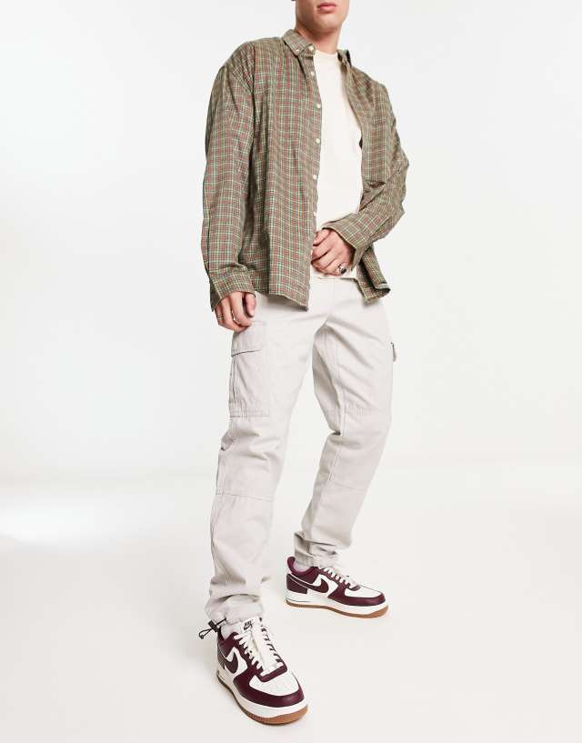 New Look cuffed cargo pants in stone