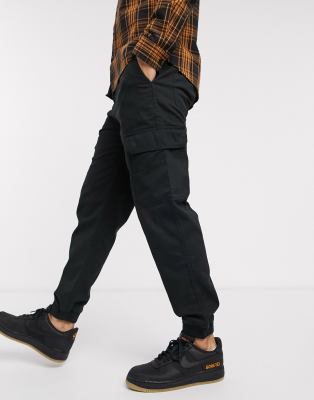 cuffed black cargo pants