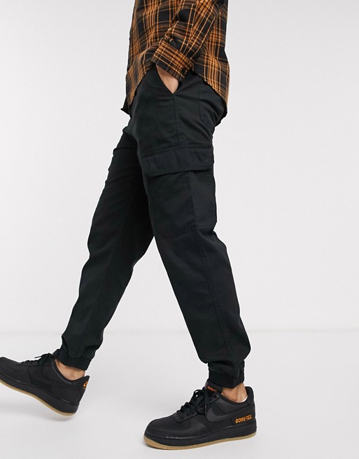 New Look cuffed cargo trouser in black