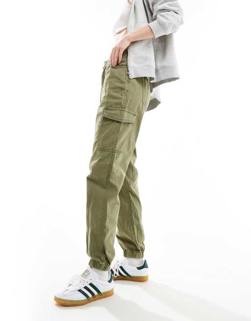 New Look Khaki Cotton Cuffed Cargo Trousers