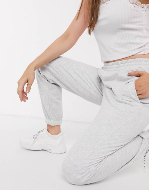 New Look cuffed jogger in light grey | ASOS