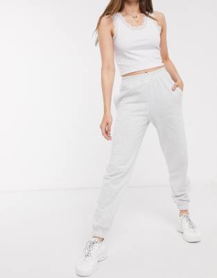 white cuffed joggers