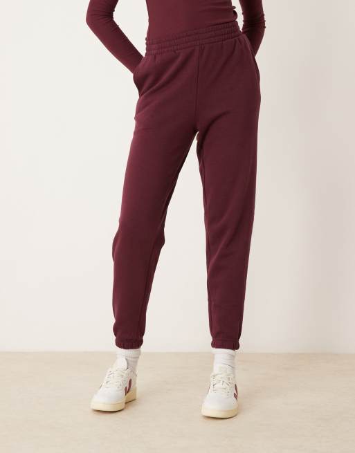 New Look cuffed joggers in burgundy, 4 of 5