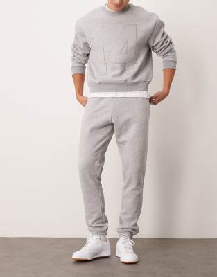 New Look New Look cuffed joggers in grey marl