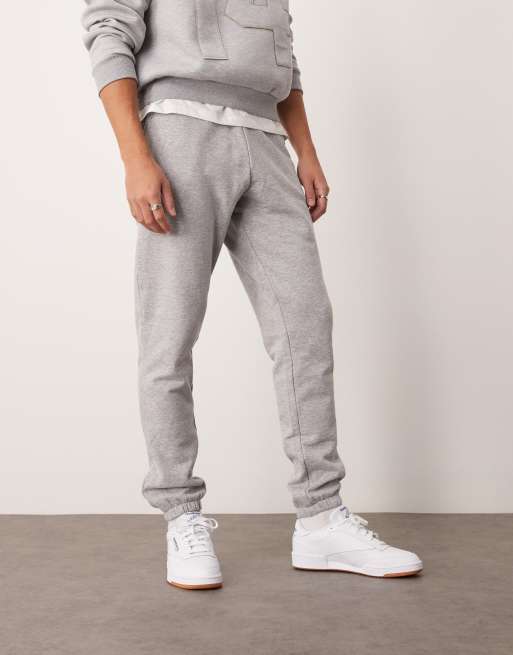 New Look cuffed trackies in grey marl, 5 of 5