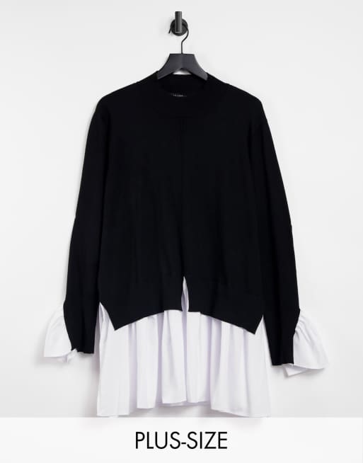 Black sweater outlet white shirt