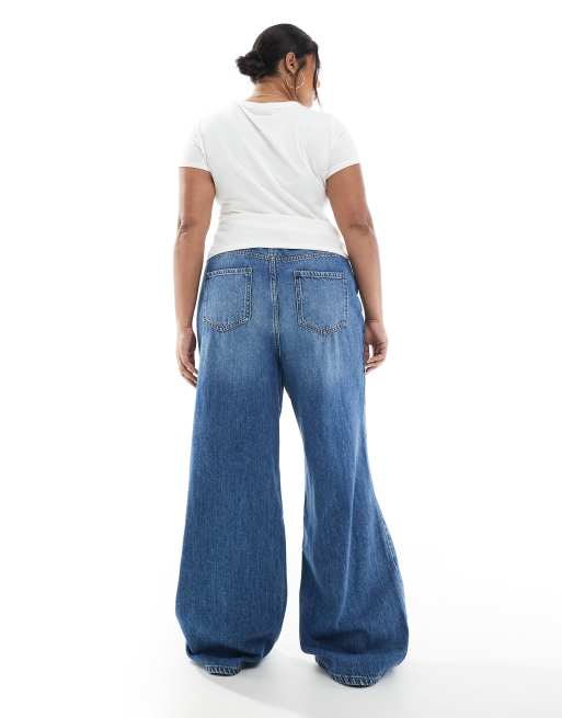 New Look Curve - Adalae - Jeans met wijde pijpen in blauw, 3 van 5