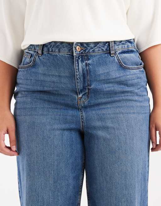 New Look Curve - Adalae - Jeans met wijde pijpen in middenblauw, 5 van 5