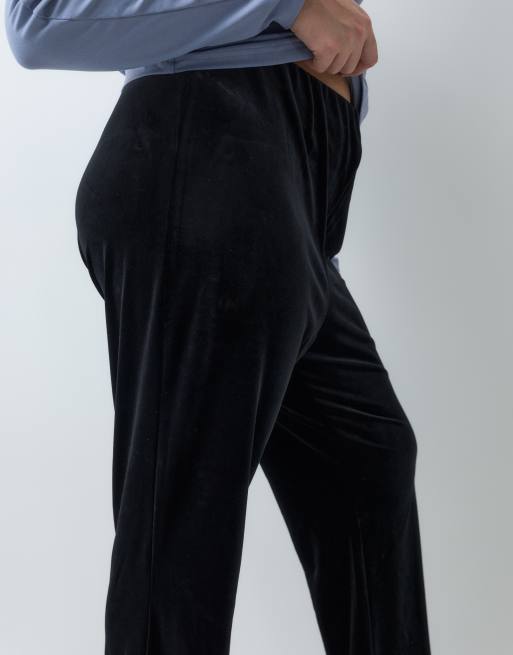 New Look Curve aksamitne spodnie dzwony w czerni, 4 z 5