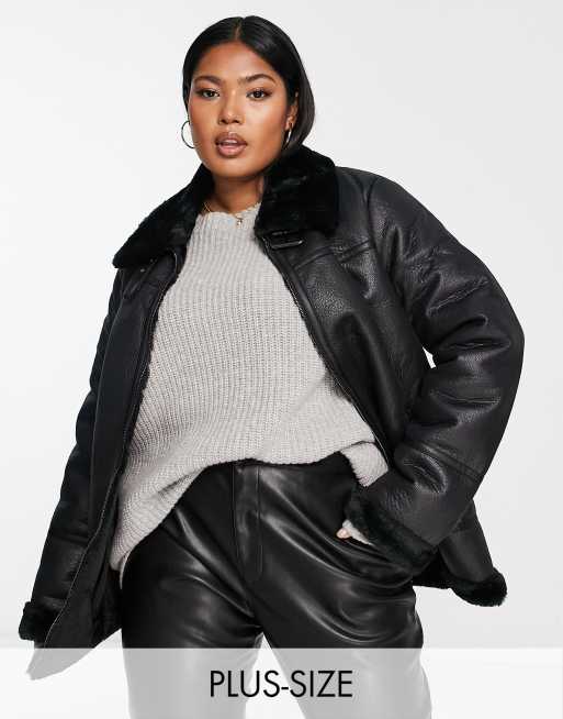 Black aviator jacket cheap size 18