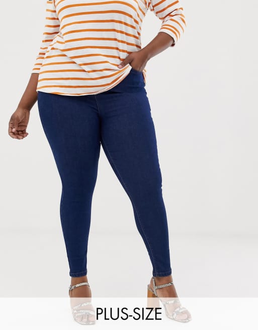 New Look Curve basic skinny denim jegging in blue