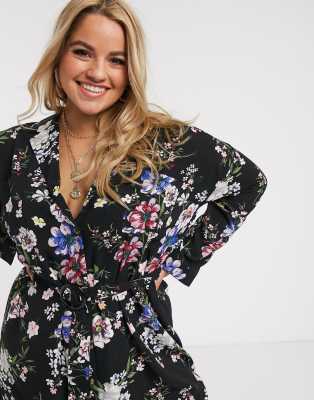 new look floral shirt dress