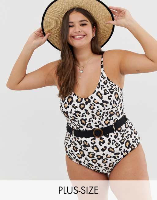 New look cheap leopard print swimsuit