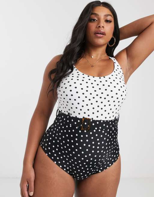 New look polka store dot swimsuit