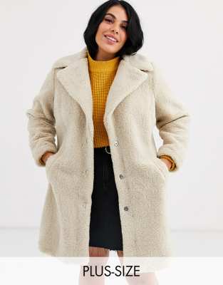 plus size cream coat