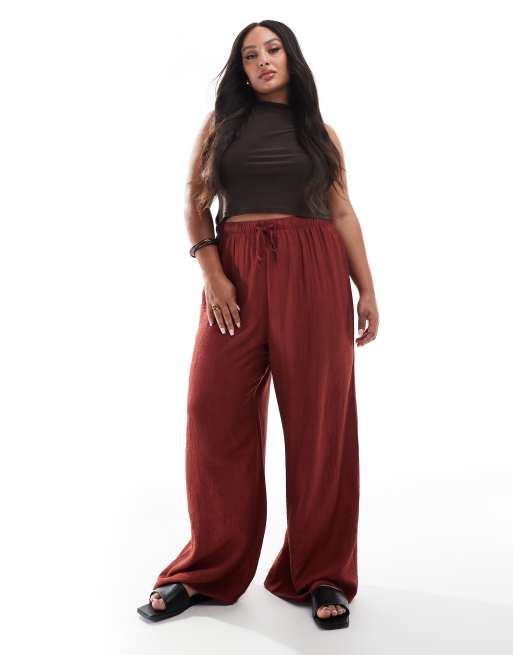 New Look Curve - Broek met wijde pijpen in roestbruin, 4 van 5