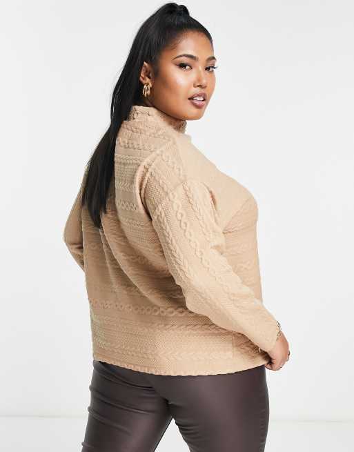 Camel cowl outlet neck jumper